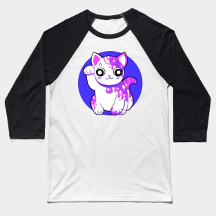 Messy Lucky Kitty Baseball T-Shirt